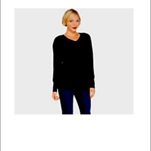 Isaac Mizrahi 2 Ply Cashmere Peplum Style Sweater